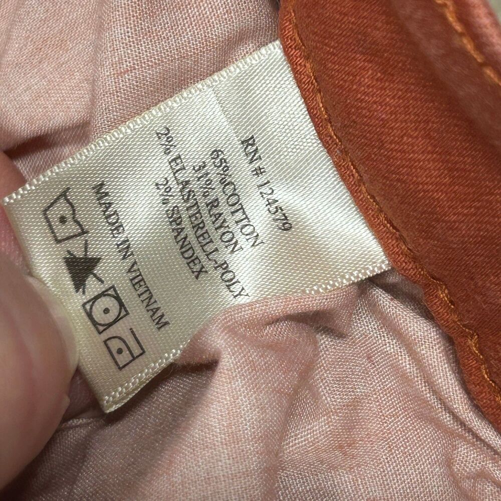 Sneak Peek Jeans Womens 11 Flare Frayed Hem Distressed Rust Orange Bootcut - Picture 9 of 13